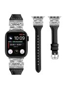 Silver Buckle Wrist Band for Apple Watch Series 10 46mm / Ultra 2 Ultra 49mm /  Series 9 8 7 45mm / 6 5 4 SE (2023) SE (2022) SE 44mm / 3 2 1 42mm - Black