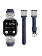 Silver Buckle Wrist Band for Apple Watch Series 10 46mm / Ultra 2 Ultra 49mm /  Series 9 8 7 45mm / 6 5 4 SE (2023) SE (2022) SE 44mm / 3 2 1 42mm - Dark Blue