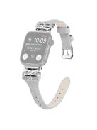 Silver Buckle Wrist Band for Apple Watch Series 10 46mm / Ultra 2 Ultra 49mm /  Series 9 8 7 45mm / 6 5 4 SE (2023) SE (2022) SE 44mm / 3 2 1 42mm - Grey