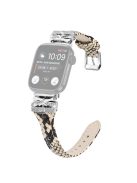 Silver Buckle Wrist Band for Apple Watch Series 10 46mm / Ultra 2 Ultra 49mm /  Series 9 8 7 45mm / 6 5 4 SE (2023) SE (2022) SE 44mm / 3 2 1 42mm - Snake Texture