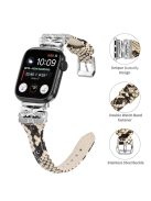 Silver Buckle Wrist Band for Apple Watch Series 10 46mm / Ultra 2 Ultra 49mm /  Series 9 8 7 45mm / 6 5 4 SE (2023) SE (2022) SE 44mm / 3 2 1 42mm - Snake Texture