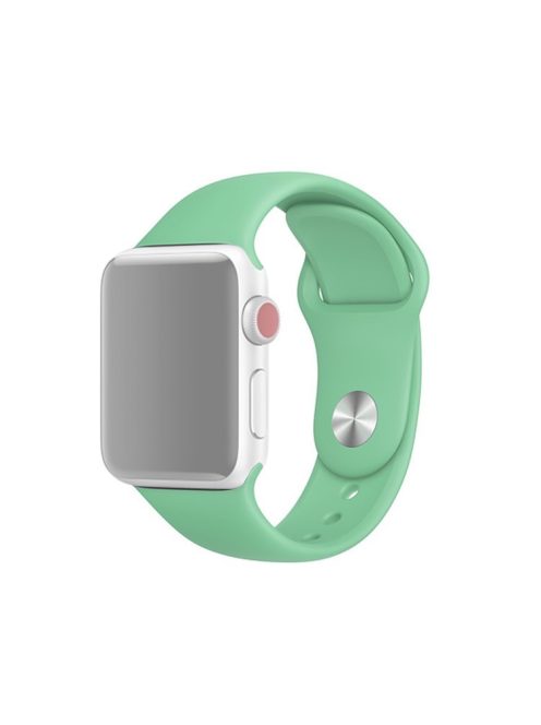 Single Color Silicone Smart Watch Band for Apple Watch Series 10 42mm / 9 8 7 41mm / SE (2023) SE (2022) SE 6 5 4 40mm / 3 2 1 38mm, Size: S / M - Light Green