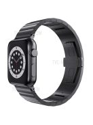 Smart Watch Band Metal Watch Strap Replacement for Apple Watch Series 10 46mm / Ultra 2 Ultra 49mm / 9 8 7 45mm / SE (2023) SE (2022) SE 6 5 4 44mm / 3 2 1 42mm - Black