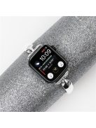 Smartwatch Band for Apple Watch Series 10 46mm / Ultra 2 Ultra 49mm /  Series 9 8 7 45mm / 6 5 4 SE (2023) SE (2022) SE 44mm / 3 2 1 42mm , D-Shaped Rhinestone Decor Copper Bracelet - Silver