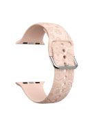 Smartwatch Band for Apple Watch Series 10 46mm / Ultra 2 Ultra 49mm /  Series 9 8 7 45mm / 6 5 4 SE (2023) SE (2022) SE 44mm / 3 2 1 42mm Engraved Sports Silicone Strap - Pink