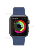 Snap Button Adjustment Silicone Watch Band Strap for Apple Watch Series 10 42mm / 9 8 7 41mm / 6 5 4 SE SE (2022) SE (2023) 40mm / 3 2 1 38mm - Blue