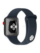 Snap Button Adjustment Silicone Watch Band Strap for Apple Watch Series 10 42mm / 9 8 7 41mm / 6 5 4 SE SE (2022) SE (2023) 40mm / 3 2 1 38mm - Dark Blue