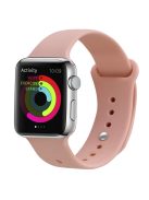 Snap Button Adjustment Silicone Watch Band Strap for Apple Watch Series 10 42mm / 9 8 7 41mm / 6 5 4 SE SE (2022) SE (2023) 40mm / 3 2 1 38mm - Pink