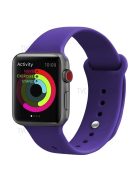 Snap Button Adjustment Silicone Watch Band Strap for Apple Watch Series 10 42mm / 9 8 7 41mm / 6 5 4 SE SE (2022) SE (2023) 40mm / 3 2 1 38mm - Purple