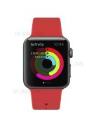 Snap Button Adjustment Silicone Watch Band Strap for Apple Watch Series 10 42mm / 9 8 7 41mm / 6 5 4 SE SE (2022) SE (2023) 40mm / 3 2 1 38mm - Red