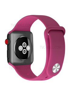   Snap Button Adjustment Silicone Watch Band Strap for Apple Watch Series 10 42mm / 9 8 7 41mm / 6 5 4 SE SE (2022) SE (2023) 40mm / 3 2 1 38mm - Rose