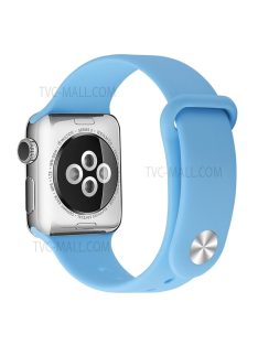   Snap Button Adjustment Silicone Watch Band Strap for Apple Watch Series 10 42mm / 9 8 7 41mm / 6 5 4 SE SE (2022) SE (2023) 40mm / 3 2 1 38mm - Sky Blue