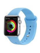 Snap Button Adjustment Silicone Watch Band Strap for Apple Watch Series 10 42mm / 9 8 7 41mm / 6 5 4 SE SE (2022) SE (2023) 40mm / 3 2 1 38mm - Sky Blue