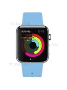 Snap Button Adjustment Silicone Watch Band Strap for Apple Watch Series 10 42mm / 9 8 7 41mm / 6 5 4 SE SE (2022) SE (2023) 40mm / 3 2 1 38mm - Sky Blue