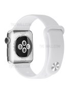 Snap Button Adjustment Silicone Watch Band Strap for Apple Watch Series 10 42mm / 9 8 7 41mm / 6 5 4 SE SE (2022) SE (2023) 40mm / 3 2 1 38mm - White