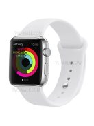 Snap Button Adjustment Silicone Watch Band Strap for Apple Watch Series 10 42mm / 9 8 7 41mm / 6 5 4 SE SE (2022) SE (2023) 40mm / 3 2 1 38mm - White