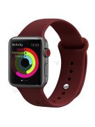 Snap Button Adjustment Silicone Watch Band Strap for Apple Watch Series 10 42mm / 9 8 7 41mm / 6 5 4 SE SE (2022) SE (2023) 40mm / 3 2 1 38mm - Wine Red