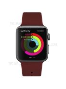 Snap Button Adjustment Silicone Watch Band Strap for Apple Watch Series 10 42mm / 9 8 7 41mm / 6 5 4 SE SE (2022) SE (2023) 40mm / 3 2 1 38mm - Wine Red