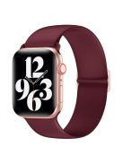 Soft Silicone Watch Band Adjustable Replacement Straps for Apple Watch Series 7 45mm - Wine Red