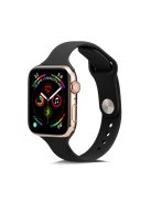 Soft Silicone Watch Band Replacement for Apple Watch Series 10 42mm / 9 8 7 41mm / SE (2023) SE (2022) SE 6 5 4 40mm / 3 2 1 38mm - Black