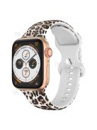 Soft Silicone Watch Strap with 8-shaped Buckle for Apple Watch Series 10 42mm / 9 8 7 41mm / 6 5 4 SE SE (2022) SE (2023) 40mm / 3 2 1 38mm - Brown Leopard