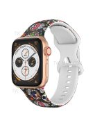 Soft Silicone Watch Strap with 8-shaped Buckle for Apple Watch Series 10 42mm / 9 8 7 41mm / 6 5 4 SE SE (2022) SE (2023) 40mm / 3 2 1 38mm - Colorful Skull