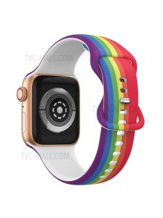   Soft Silicone Watch Strap with 8-shaped Buckle for Apple Watch Series 10 42mm / 9 8 7 41mm / 6 5 4 SE SE (2022) SE (2023) 40mm / 3 2 1 38mm - Rainbow