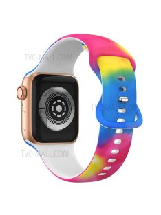   Soft Silicone Watch Strap with 8-shaped Buckle for Apple Watch Series 10 42mm / 9 8 7 41mm / 6 5 4 SE SE (2022) SE (2023) 40mm / 3 2 1 38mm - Tie Dye