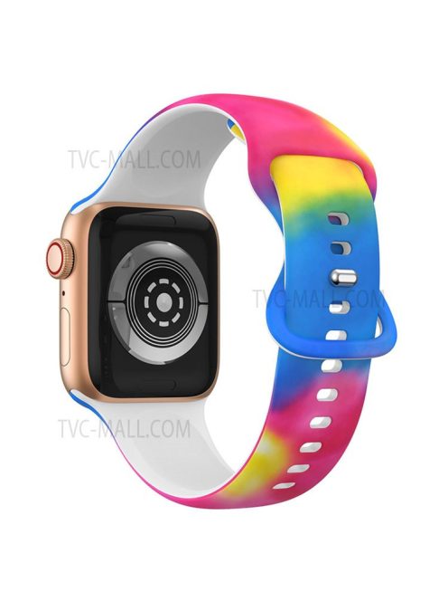 Soft Silicone Watch Strap with 8-shaped Buckle for Apple Watch Series 10 42mm / 9 8 7 41mm / 6 5 4 SE SE (2022) SE (2023) 40mm / 3 2 1 38mm - Tie Dye