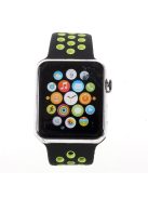 Soft Silicone Watchband Replacement for Apple Watch Series 10 42mm / 9 8 7 41mm / SE (2023) SE (2022) SE 6 5 4 40mm / 3 2 1 38mm - Yellow / Black