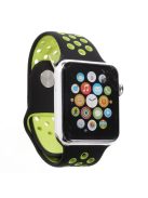 Soft Silicone Watchband Replacement for Apple Watch Series 10 42mm / 9 8 7 41mm / SE (2023) SE (2022) SE 6 5 4 40mm / 3 2 1 38mm - Yellow / Black