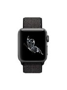 Solid Color Nylon Loop Fastener Smart Watch Strap for Apple Watch Series 10 42mm / 9 8 7 41mm / SE (2023) SE (2022) SE 6 5 4 40mm / 3 2 1 38mm - Black