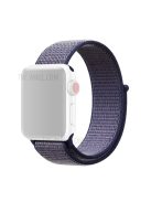 Solid Color Nylon Loop Fastener Smart Watch Strap for Apple Watch Series 10 42mm / 9 8 7 41mm / SE (2023) SE (2022) SE 6 5 4 40mm / 3 2 1 38mm - Dark Blue