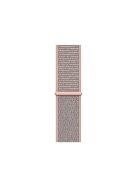 Solid Color Nylon Loop Fastener Smart Watch Strap for Apple Watch Series 10 42mm / 9 8 7 41mm / SE (2023) SE (2022) SE 6 5 4 40mm / 3 2 1 38mm - Deep Pink