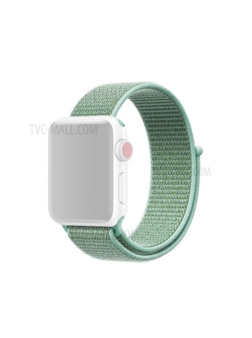 Solid Color Nylon Loop Fastener Smart Watch Strap for Apple Watch Series 10 42mm / 9 8 7 41mm / SE (2023) SE (2022) SE 6 5 4 40mm / 3 2 1 38mm - Green