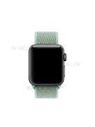 Solid Color Nylon Loop Fastener Smart Watch Strap for Apple Watch Series 10 42mm / 9 8 7 41mm / SE (2023) SE (2022) SE 6 5 4 40mm / 3 2 1 38mm - Green