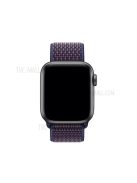 Solid Color Nylon Loop Fastener Smart Watch Strap for Apple Watch Series 10 42mm / 9 8 7 41mm / SE (2023) SE (2022) SE 6 5 4 40mm / 3 2 1 38mm - Indigo Blue