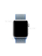 Solid Color Nylon Loop Fastener Smart Watch Strap for Apple Watch Series 10 42mm / 9 8 7 41mm / SE (2023) SE (2022) SE 6 5 4 40mm / 3 2 1 38mm - Lake Blue