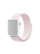 Solid Color Nylon Loop Fastener Smart Watch Strap for Apple Watch Series 10 42mm / 9 8 7 41mm / SE (2023) SE (2022) SE 6 5 4 40mm / 3 2 1 38mm - Light Pink