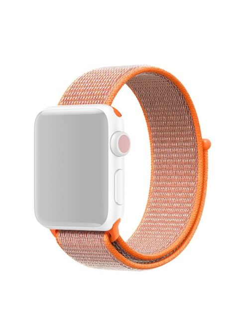 Solid Color Nylon Loop Fastener Smart Watch Strap for Apple Watch Series 10 42mm / 9 8 7 41mm / SE (2023) SE (2022) SE 6 5 4 40mm / 3 2 1 38mm - Orange