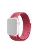 Solid Color Nylon Loop Fastener Smart Watch Strap for Apple Watch Series 10 42mm / 9 8 7 41mm / SE (2023) SE (2022) SE 6 5 4 40mm / 3 2 1 38mm - Red