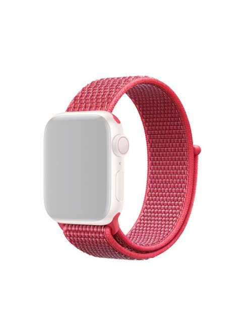 Solid Color Nylon Loop Fastener Smart Watch Strap for Apple Watch Series 10 42mm / 9 8 7 41mm / SE (2023) SE (2022) SE 6 5 4 40mm / 3 2 1 38mm - Red