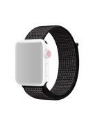 Solid Color Nylon Loop Fastener Smart Watch Strap for Apple Watch Series 10 42mm / 9 8 7 41mm / SE (2023) SE (2022) SE 6 5 4 40mm / 3 2 1 38mm - Reflective Black