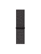 Solid Color Nylon Loop Fastener Smart Watch Strap for Apple Watch Series 10 42mm / 9 8 7 41mm / SE (2023) SE (2022) SE 6 5 4 40mm / 3 2 1 38mm - Reflective Black