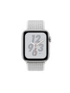 Solid Color Nylon Loop Fastener Smart Watch Strap for Apple Watch Series 10 42mm / 9 8 7 41mm / SE (2023) SE (2022) SE 6 5 4 40mm / 3 2 1 38mm - Reflective White