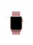 Solid Color Nylon Loop Fastener Smart Watch Strap for Apple Watch Series 10 42mm / 9 8 7 41mm / SE (2023) SE (2022) SE 6 5 4 40mm / 3 2 1 38mm - Rose