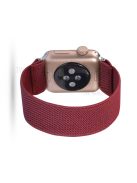 Solid Color Printing Nylon Smart Watch Band for Apple Watch Series 8 45mm / Ultra 49mm / 7 45mm / Series 6 / SE / SE (2022) 44m / 5 / 4 44mm / Series 3 / 2 / 1 42mm - Wine Red