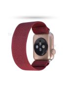 Solid Color Printing Nylon Smart Watch Band for Apple Watch Series 8 45mm / Ultra 49mm / 7 45mm / Series 6 / SE / SE (2022) 44m / 5 / 4 44mm / Series 3 / 2 / 1 42mm - Wine Red