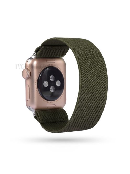 Solid Color Printing Nylon Watch Band for Apple Watch Series 10 42mm / 9 8 7 41mm / 6 5 4 SE SE (2022) SE (2023) 40mm / 3 2 1 38mm - Army Green