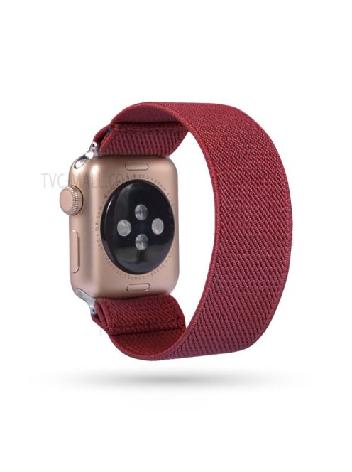 Solid Color Printing Nylon Watch Band for Apple Watch Series 10 42mm / 9 8 7 41mm / 6 5 4 SE SE (2022) SE (2023) 40mm / 3 2 1 38mm - Wine Red